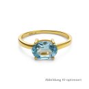 Damenring mit Blautopas, 333 Gold, poliert, Ringweite 60