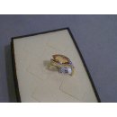 Damenring mit Citrin und Diamanten, Gold 585