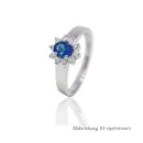 Damenring mit blauem Stein, 925 Silber