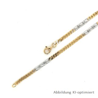 Fantasiearmband bicolor,333 Gold,19 cm lang,Gewicht 5,1gr, poliert/mattiert,Karabinerverschluß