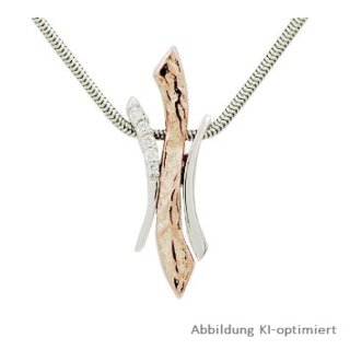 NORDIC Weißgold Anhänger mit Brillant, 585 bicolor rot/weiß, OHNE Kette