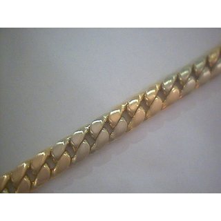 Flachpanzerarmband bicolor echt Gold 585 Länge 18 cm