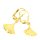 Ohrpendel Ohrhänger Ginkgo echt Gold 333 Glanz 27x12mm
