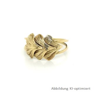 Damenring Ginkgo eht Gold 585 Glanz Ringweite 58