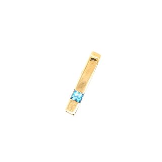 Anhänger stäbchenförmig Gold 333 mit blauem Zirkonia 19x3mm