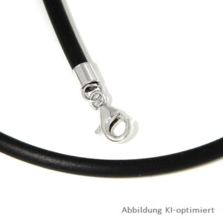 Kautschukband Halsband Kautschuk mit silbernem Karabiner Stärke ca. 3mm Länge 50cm