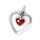 Anhänger Kinderanhänger Herz mit Zirkonia und rotem Lack echt Silber 925 Glanz 20x15mm