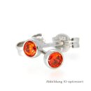 Ohstecker mit orangenem Kristall,Silber