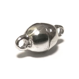Magnetschließe oval poliert, echt 925 Sterling Silber