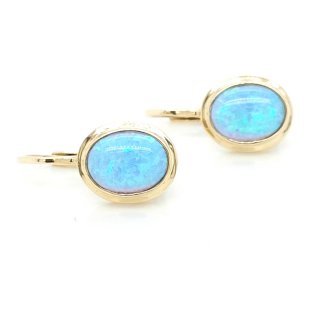 Ohrbouton Gold 585 Opalith blau