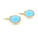 Ohrbouton Gold 585 Opalith blau 16x8mm