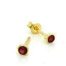 Ohrstecker echt Gold 333 Rubin poliert 3mm