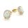 Ohrstecker oval 585 Gold Opalith hell Zirkonia 10x8mm