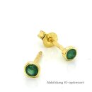 Ohrstecker echt Gold 333 Smaragd poliert