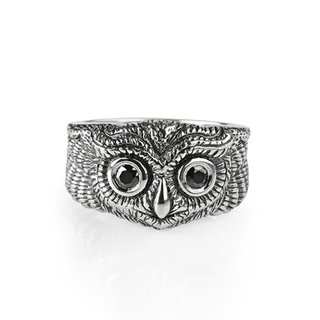 Heartbreaker OWL Ring, Silber 925 geschwärzt, Weite 54