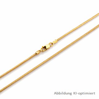 585 Gelbgold Schlangenkette (Mauskette) 53 cm – fein & elegant, 1,3 mm
