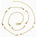 Halskette Collier mit 7 Perlen echt Gold 333 Glanz Länge...