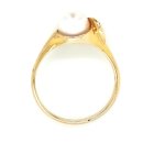 Damenring Perle echt Gold 333 Glanz Ringweite 57