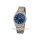 Regent Herrenuhr mit stahlblauem Zifferblatt, Datum, Metallband, Titan F-840