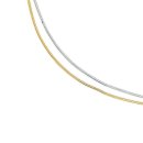 Schlangenkette zweireihig bicolor gelb/weiß echt Gold 585 Glabz Länge 45cm
