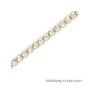 Brillant-Tennisarmband aus 333 Gelbgold mit zweifarbigen Fassungen aus Gelb- und Weißgold