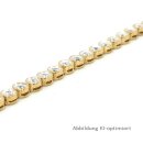 Brillant-Tennisarmband aus 333 Gelbgold mit zweifarbigen Fassungen aus Gelb- und Weißgold