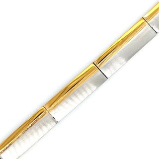 Armband, bicolor gelb/silber, Edelstahl 21cm