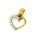Kleiner Herzanhänger mit Zirkonia Gold 585 Glanz 14x11mm