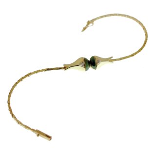 Armband mit Brillant und Moosachat, Gold 585 Glanz, Länge 19cm
