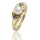 Perlchic -Rring mit Perle und Diamant, 14kt Gold 585, Ringweite 57