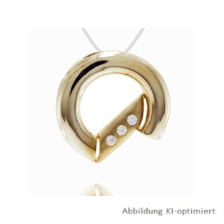 Anhänger, 333 Gelbgold, Zirkonia