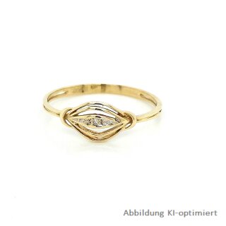 Damenring mit Diamant, 585 Gelbgold, Weite 62