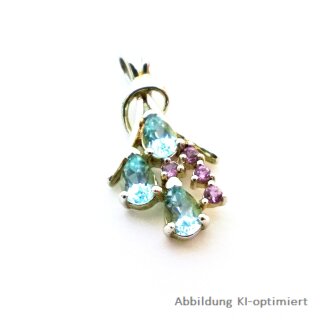 Anhänger mit farbigen Zirkonia, 925 Sterling-Silber