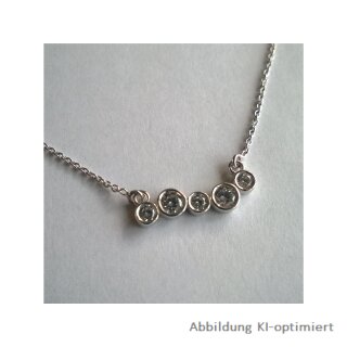 Collier mit Mittelteil aus 5 Zirkoniasteinen, 925 Sterling-Silber ca. 41+5cm