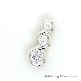 Gleiter Anhänger mit 3x Zirkonia 925 Sterling-Silber 19x8x5