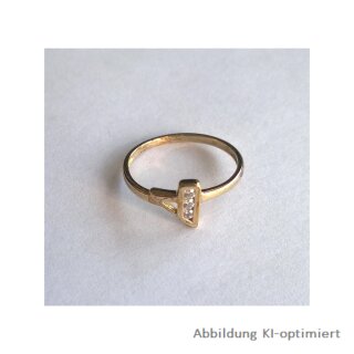 Damenring mit 3x Zirkonia, 333 Gelbgold, Weite 52