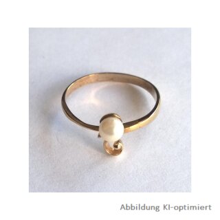 Perlring, Süßwasserzuchtperle, 333 Gelbgold, Weite 61