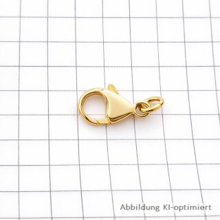 Karabinerverschluss 333 Gold poliert – 12 mm – massiv – 1 g – Schmuckverschluss für Ketten & Armbänder