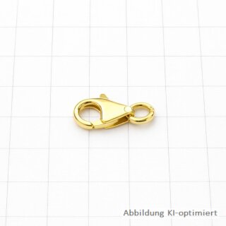 Karabiner Kettenverschluss mit Öse echt Gold 333 Glanz ca.8mm Größe S