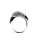 Silverglam Damenring, 925 Sterling-Silber, Zirkonina schwarz/weiß Ringweite 54