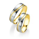 Trauringe / Partnerringe Silber mit Gelbgold