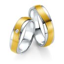 Trauringe / Partnerringe Silber mit Gelbgold (alternativ...