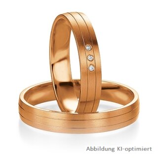 Trauringe Rotgold mit Brillant