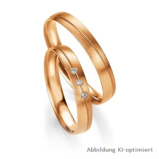 Trauringe Rotgold mit Brillant