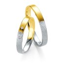 Trauringe bicolor Gelbgold/Weißgold mit Brillant