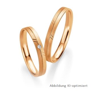 Trauringe Rotgold mit Brillant