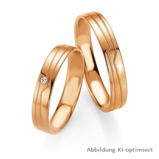 Trauringe Rotgold mit Brillant