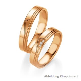 Trauringe Rotgold mit Brillant