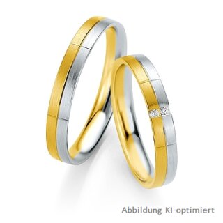 Trauringe Gelbgold/Weißgold mit Brillant