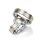 Bicolor-Trauringe / Partnerringe Silber mit Brillant